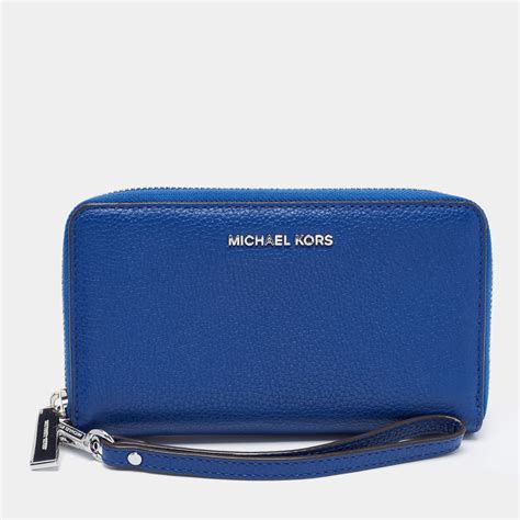 michael kors heritage blue wallet|Michael Kors oversized wallet.